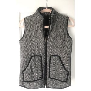 Herringbone Vest Black and White